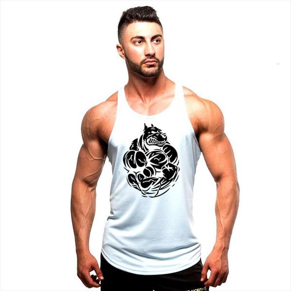 

brand clothing bodybuilding hoodies men shirts fitness mens vests muscle threaded undershirts do work, White;black
