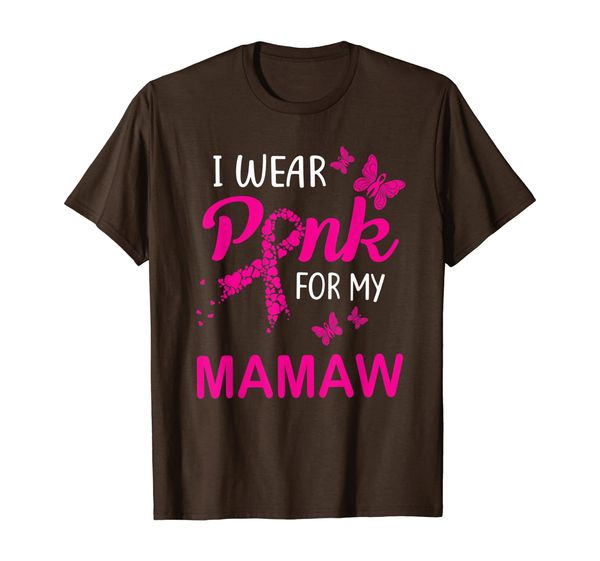 

i wear pink for my mamaw breast cancer awareness t-shirt, White;black