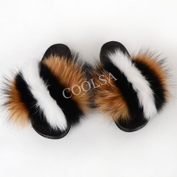 

slippers women's hair winter warm furry ladies plush fashion indoor solid big size wholesale 32-45, Black