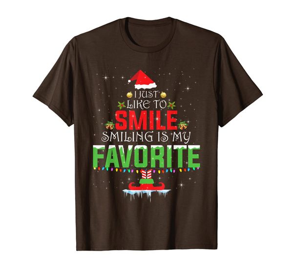 

i just like to smile smiling is my favorite x-mas elf shirt t-shirt, White;black