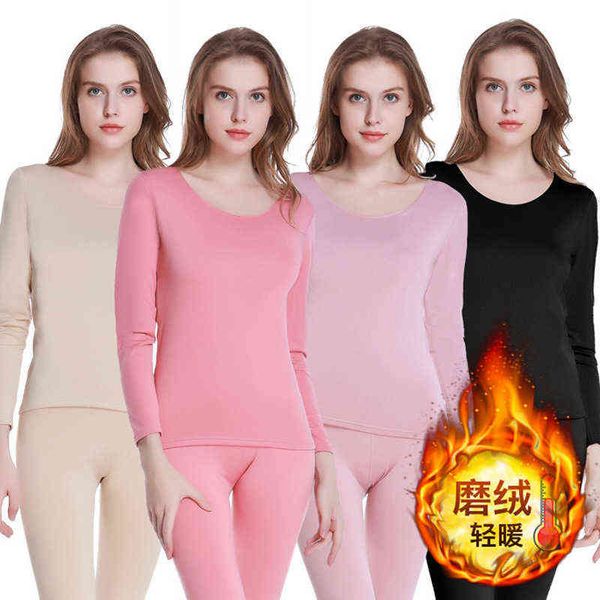 

thermal underwear long sleeve plus size women winter women long johns sets fleece keep warm in cold weather size  to 3xl 220112, Black;pink