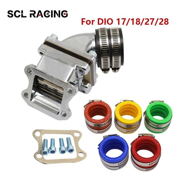 

alconstar 1 set carburetor inlet manifold intake pipe + 35mm interface for dio 17/18/27/28 50cc 90cc 2t scooter motorcycle fuel system