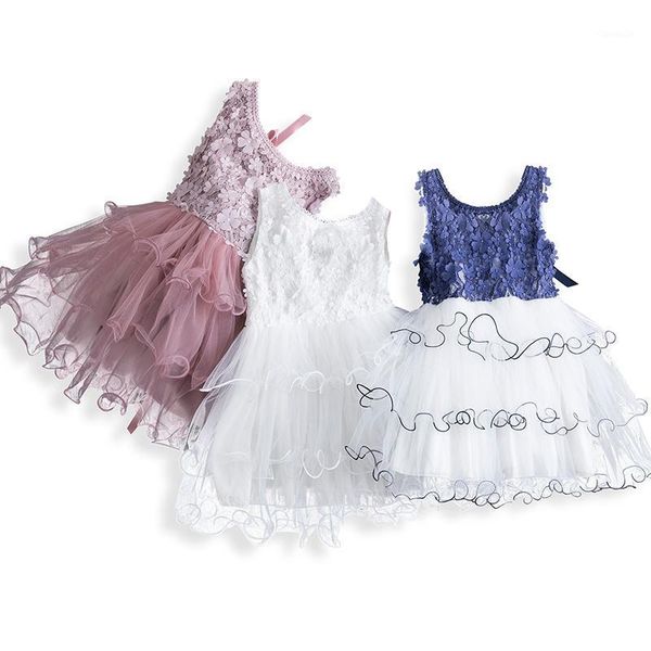 

girl's dresses little girls vest dress causal cupcake mesh summer elegant birthday party wedding fancy gown size 3-8t children, Red;yellow