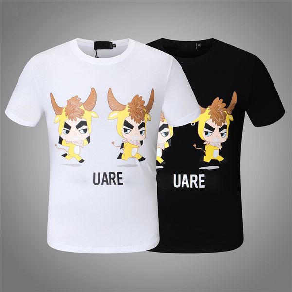 

2021 men&women tee summer fashion round neck short sleeve trend letter printing breathable t-shirt m-3xl 02, White;black