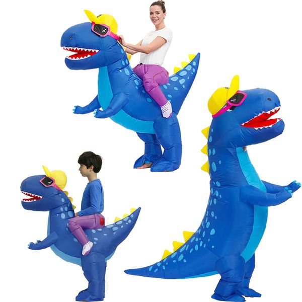 

mascot doll costume mascot inflatable costume for halloween christmas dinosaur costuems sunglasses blue dino cartoon kids gift disfra, Red;yellow