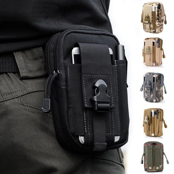 

military pochete small utility 600d oxford molle pouch bag belt tactical waist bag camo