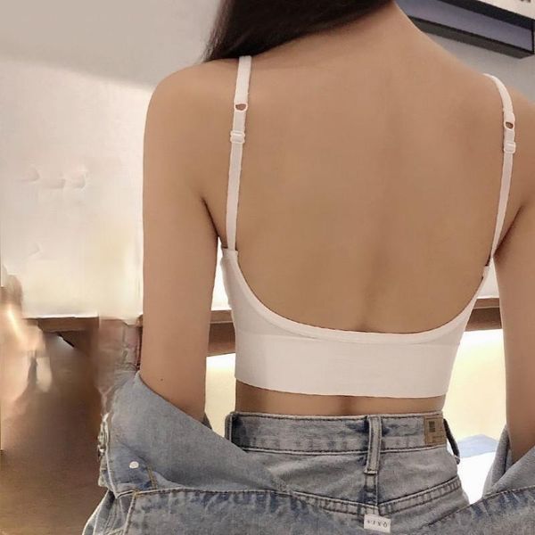 

yoga outfit non-marking bra women's thin sling without steel ring, big u-shaped back, gather-bra, tube outer wear sports