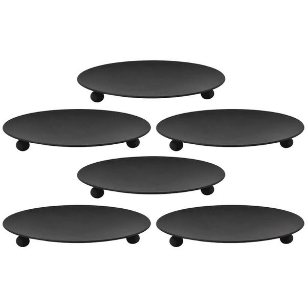 

6pcs iron candle plate tray support stand metal candlestick candles