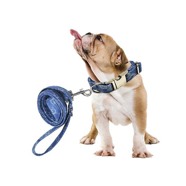 

dog collars & leashes durable breakaway jean collar personalized pet lead leash set for small medium large dogs harness rope