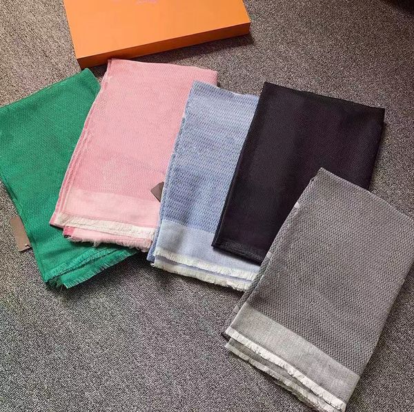 

designers womens winter scarf high-end soft thick fashion luxurys scarves mens and women wool cashmere scarfs with box gift bag receipt tag, Blue;gray