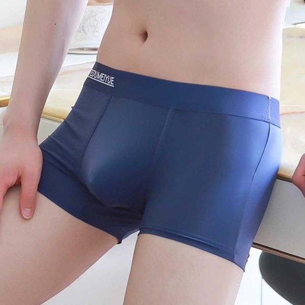 

underpants bamboo male panties underwear men cuecas boxer boxershorts mens shorts u convex pouch ice silk underware lingerie a50, Black;white
