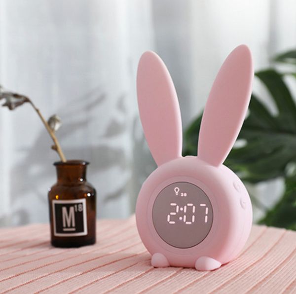 Новейшие столовые часы, мультфильм милый таймер кролика с ночным светом светодиодный таймер будильник творческий USB зарядки