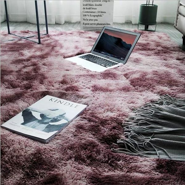 

variegated tie-dyed gradient carpet living room coffee table pad net red long hair washable bedroom modern nordic carpets