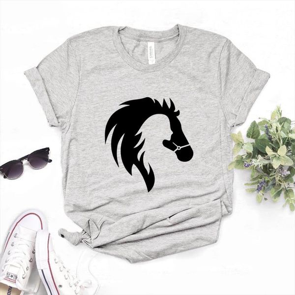 

horse woman print and women men cotton casual funny lady yong girl tee a 1362, White;black