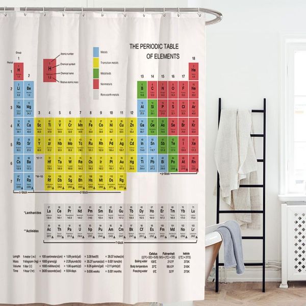 

shower curtains periodic table of elements bathroom waterproof 3d print curtain white fabric for the bath