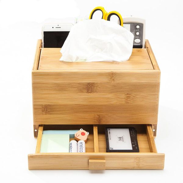 

tissue boxes & napkins multifunctional bamboo and wood paper box deskremote control sundry storage living room bathroom household