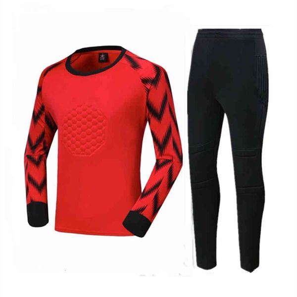 

kids goalkeeper soccer jersey set child kit men goalkeeper shirt pants or shorts sponge protection goalie football uniform