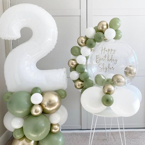 

party decoration 32/40inch giant white number foil balloons birthday wedding digital ballons kids baby shower decor air globos