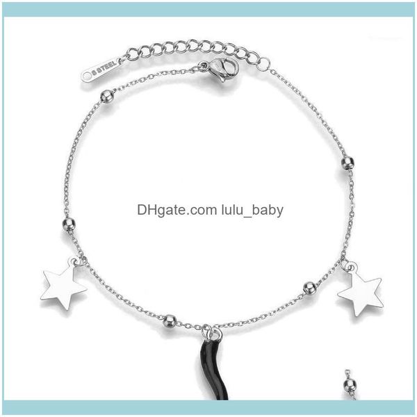 

link bracelets jewelrylink chain star chili stainless steel fashion bracelet for women1 drop delivery 2021 ehf3j, Black