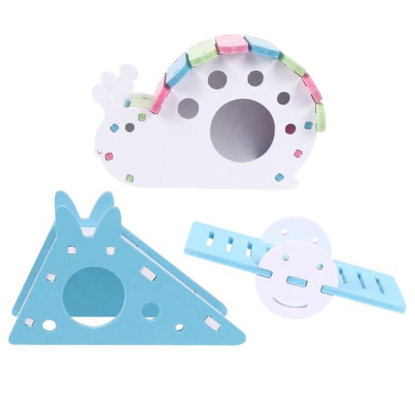 

small animal supplies 3pcs hamsters hideout house hut play platform nest seesaw