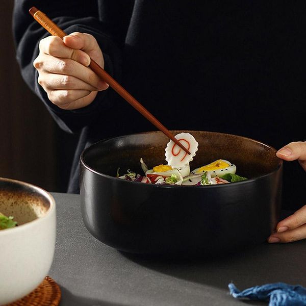 

japanese style ceramic rice bowl, retro ramen soup porridge fruit dessert bowl bowls