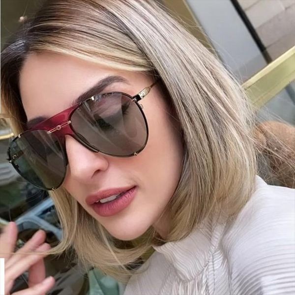 

charm men classic driving sunglasses women gradient brown oversized pilot shades round sun glasses uv400, White;black