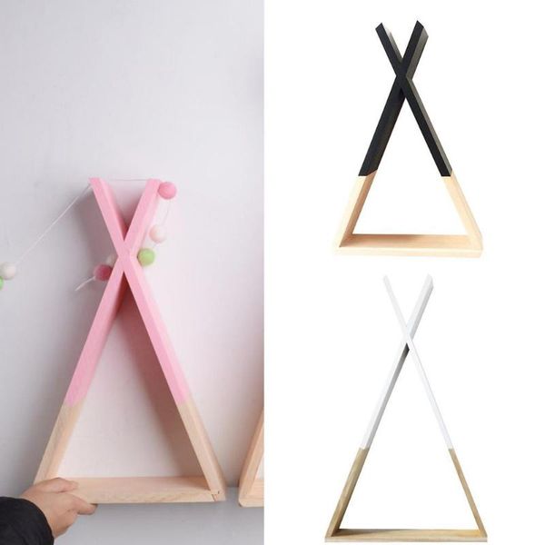 

hooks & rails 1pc living room wooden triangle storage holder rack decor wall mounted shelf organizer kitchen supplies gadgetsÂ