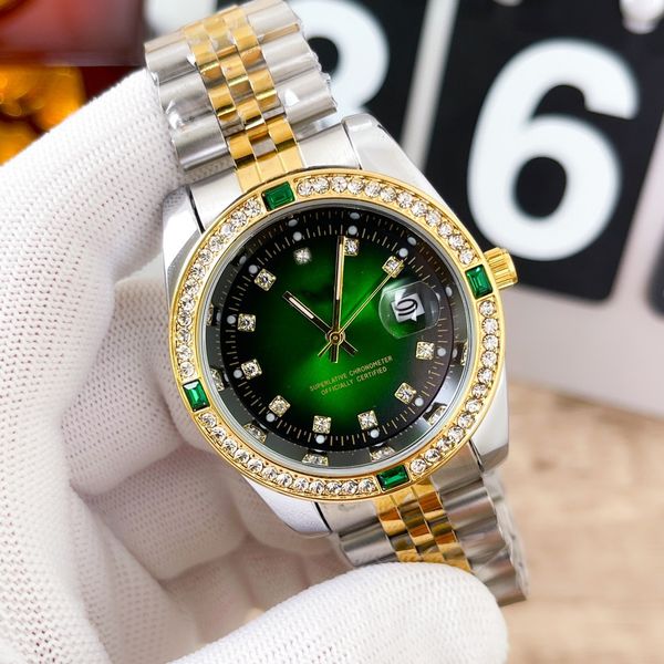 Aaa relógio de marca de luxo casual 40mm relógios femininos masculinos moda dressdiamond datejust pulseira de aço inoxidável movimento quartzo au235j