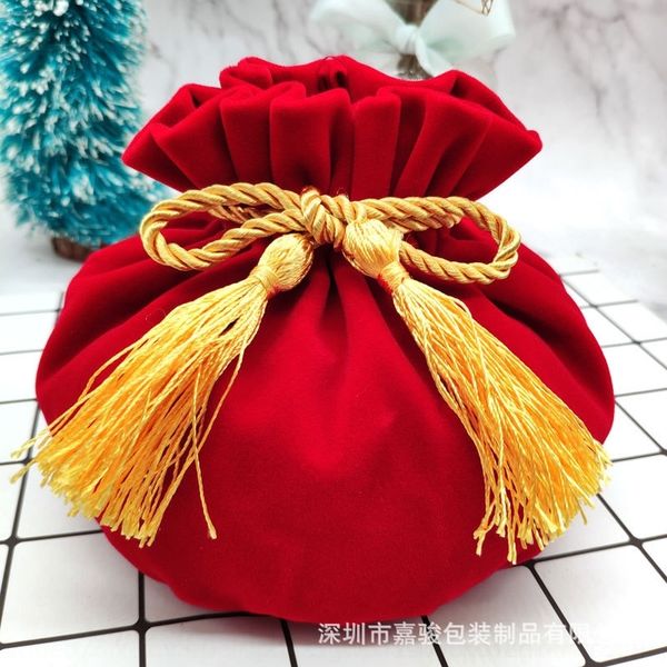 

zga production of round bottomed blessing boxes jewelry small velvet jewelry packaging boxes gift packaging bags velvet bags can be printed, Black;white