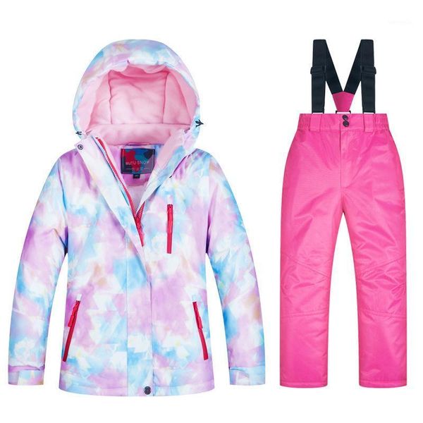 Jackets de esqui 2021 Terno de esqui da marca infantil de alta qualidade infantil jaqueta de neve à prova d'água do vento garotas de inverno e snowboard