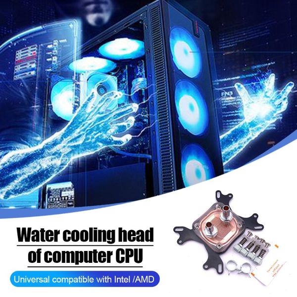 

fans & coolings cpu water cooling block 3mm copper base universal computer cooler replacement for intel/amd