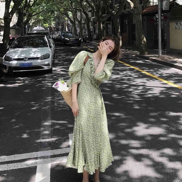 

casual dresses cmaz women's korean-style ruffled floral dress ushl, Black;gray