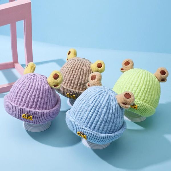 

caps & hats 1-3y baby autumn and winter infant boys knit female woolen, Yellow