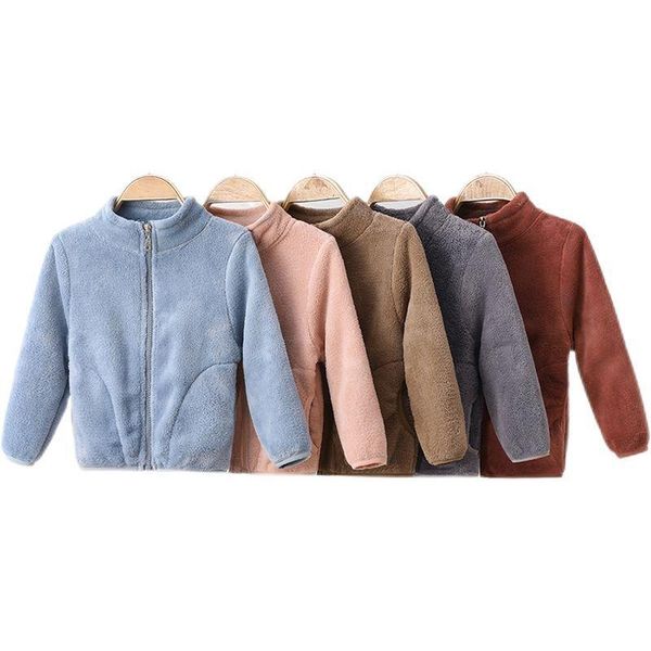 

jackets 2021 winter autumn girls baby kids warm boys coats clothes children flannel zipper infant sweatshirt outerwear, Blue;gray