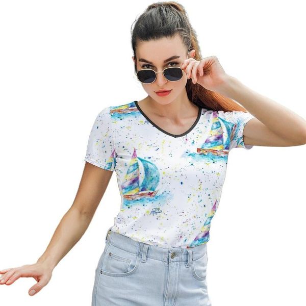 

women's t-shirt beach tee shirt graphic woman t o neck simple short-sleeve street wear polyester, White