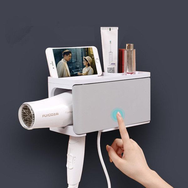 

bathroom storage & organization wall mounted hair dryer rack organizer hairdryer shelf for washroom supplies