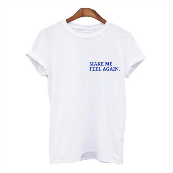 

let me feel the women t shirt pocket print casual funny 90s retro summer female, White