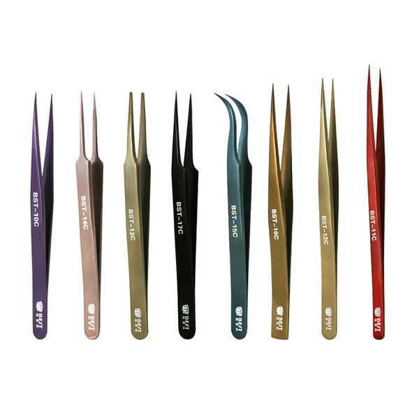 

professional hand tool sets precision tweezers esd 302 stainless steel anti acid mrico forceps for phone motherboard repair eyelashes extens