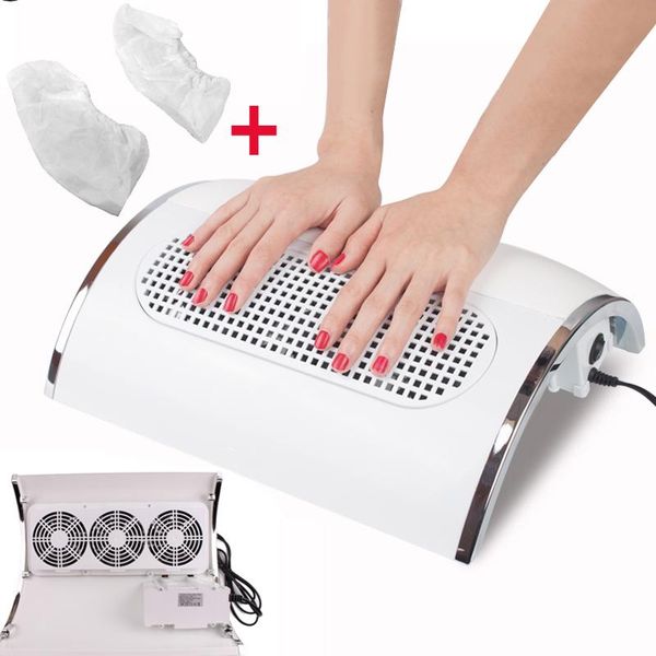 

22%,30w ail fan art salon suction dust collector machine vacuum cleaner 3 fans+2 bags acrylic uv gel nail hand dryers