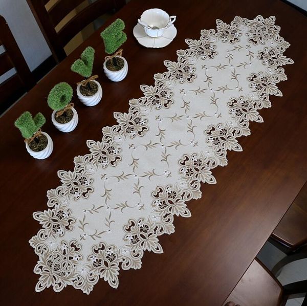 

table cloth european vintage embroidered ellipse wedding event party banquet home decoration cover for tea