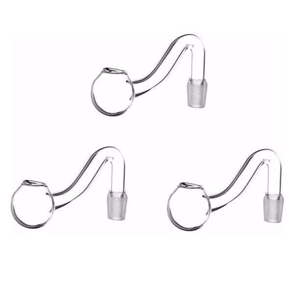 Tigelas de vidro juntas masculinas transparentes de 10 mm Pirex Queimador de óleo Tubo de tabaco transparente Bent Bowl Narguilé Bongs Adaptador Tubos grossos Queima de unhas Tubos de fumar atacado