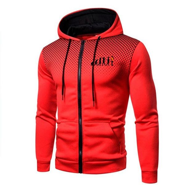 

autumn and winter europe the united states fashion print basketball sports zipper jacket hooded hoodie 2021 men's hoodies & sweatshirts, Black