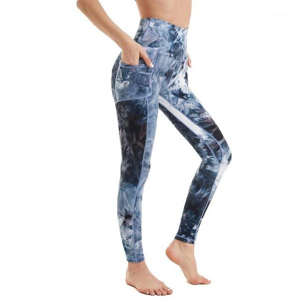 

yoga outfit women pants high waist leggings tie-dye ladies pocket leggins summer running solid color gym clothing gymwear 2021 ne