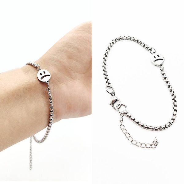 

link, chain korea lovers titanium rose steel bracelet for love trendy heart charm women and men bridal wedding fine jewelry gift, Black