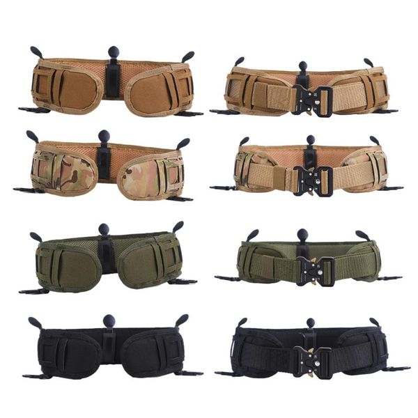 

waist support portable tactical battle belt survival hunting training adjustable men combat military strap for women, Black;gray