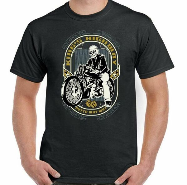 

men's t-shirts biker t-shirt king's highway mens funny motorbike motorcycle bike chopper fashion contrast color trend sports top, White;black