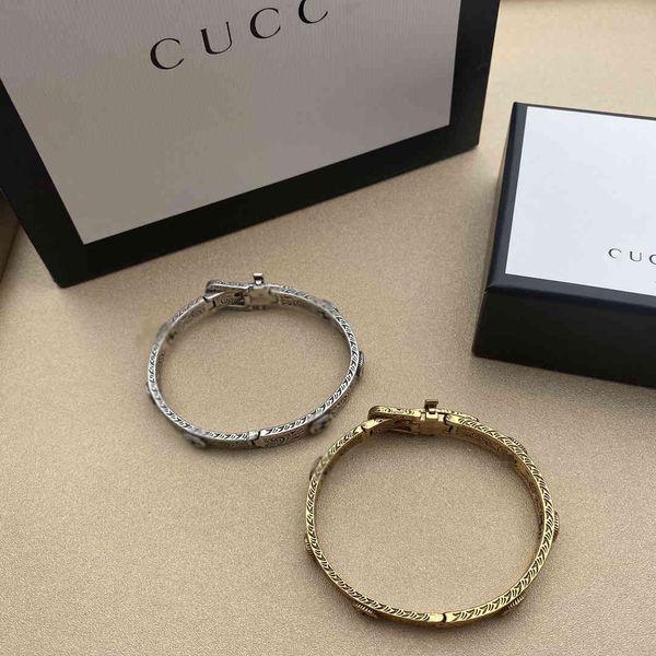 

luxury jewelry new bracelet craft and silver two-color double super cool design fashion online red idol, White