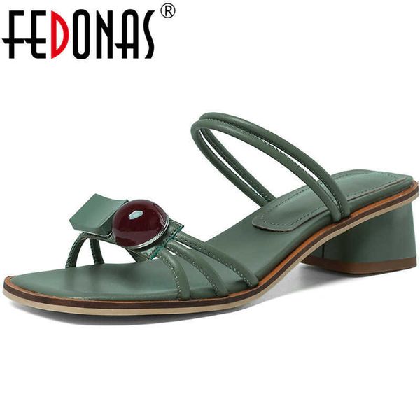 

fashion retro peep toe woman slippers quality summer sandals high heels pumps working house cxasual shoes 210528, Black