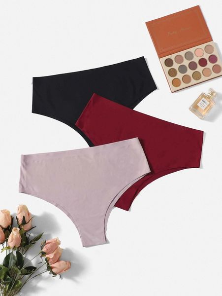 

3pack plus no show panty set n7b6#, Black;white