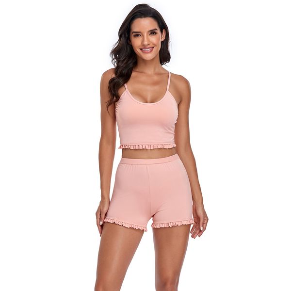 

Swimsuit 2021 new ear edge solid color three piece suit popular boxers women's Bikini Swimsuit, White;black
